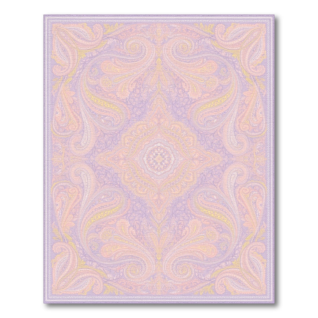 Lavender Paisley Floral Vintage Area Rug