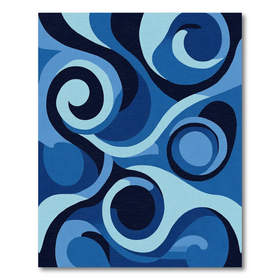 Deep Blue Swirl Organic Flow Rug