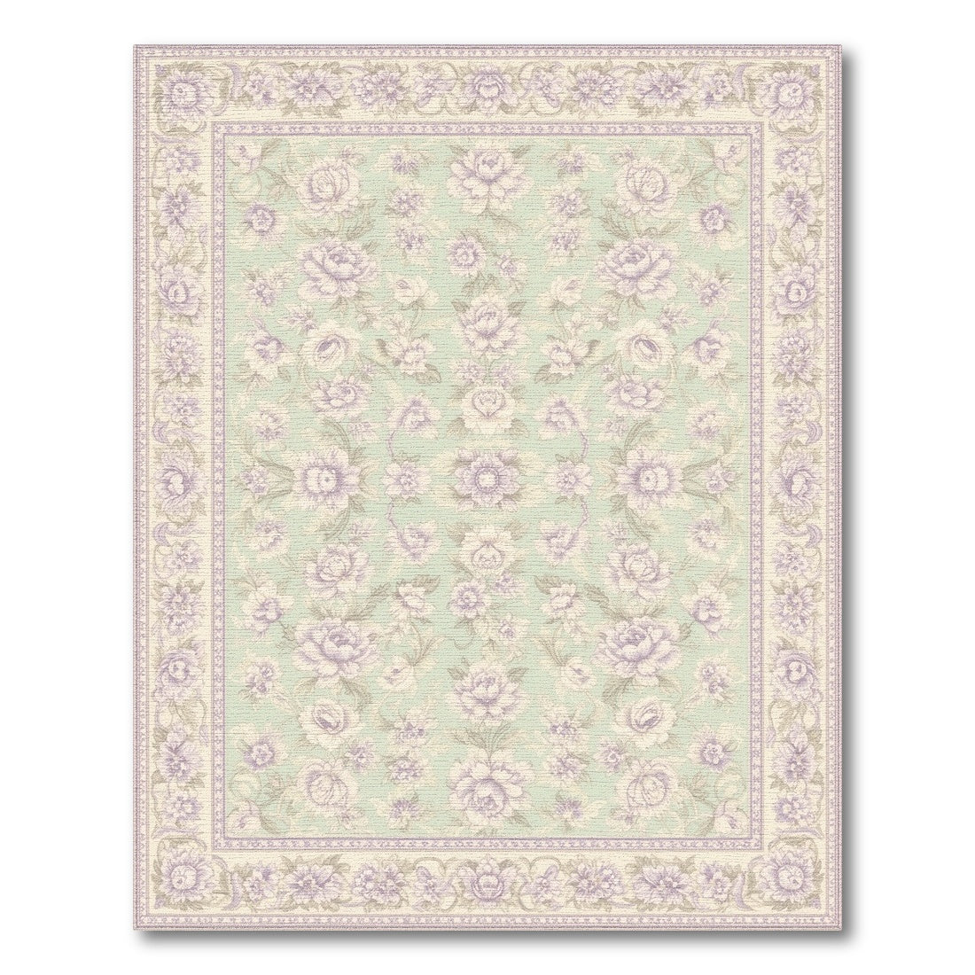 Purple Floral Vintage Washable Purple Area Rug