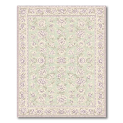 Purple Floral Vintage Washable Purple Area Rug