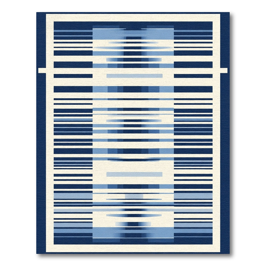Horizontal Blue Gradient Stripe Rug