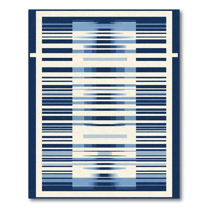 Horizontal Blue Gradient Stripe Rug