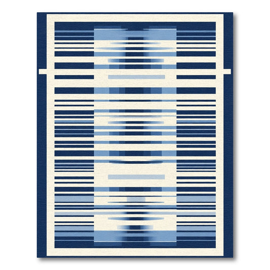 Horizontal Blue Gradient Stripe Rug