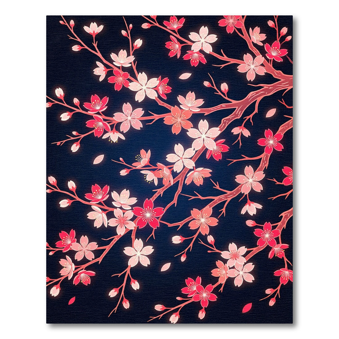 Sakura Blooming Branches Pink Coral Rug