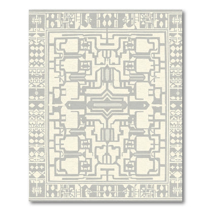 Neutral Geometric Labyrinth Ornament Rug