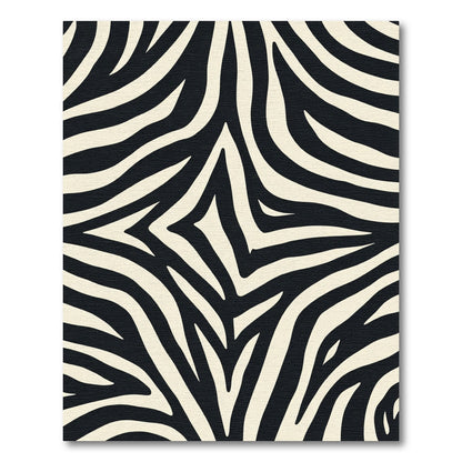 Classic Black White Zebra Streak Rug