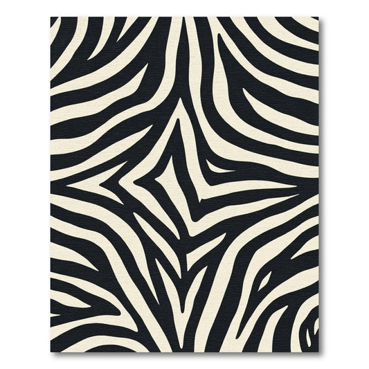 Classic Black White Zebra Streak Rug
