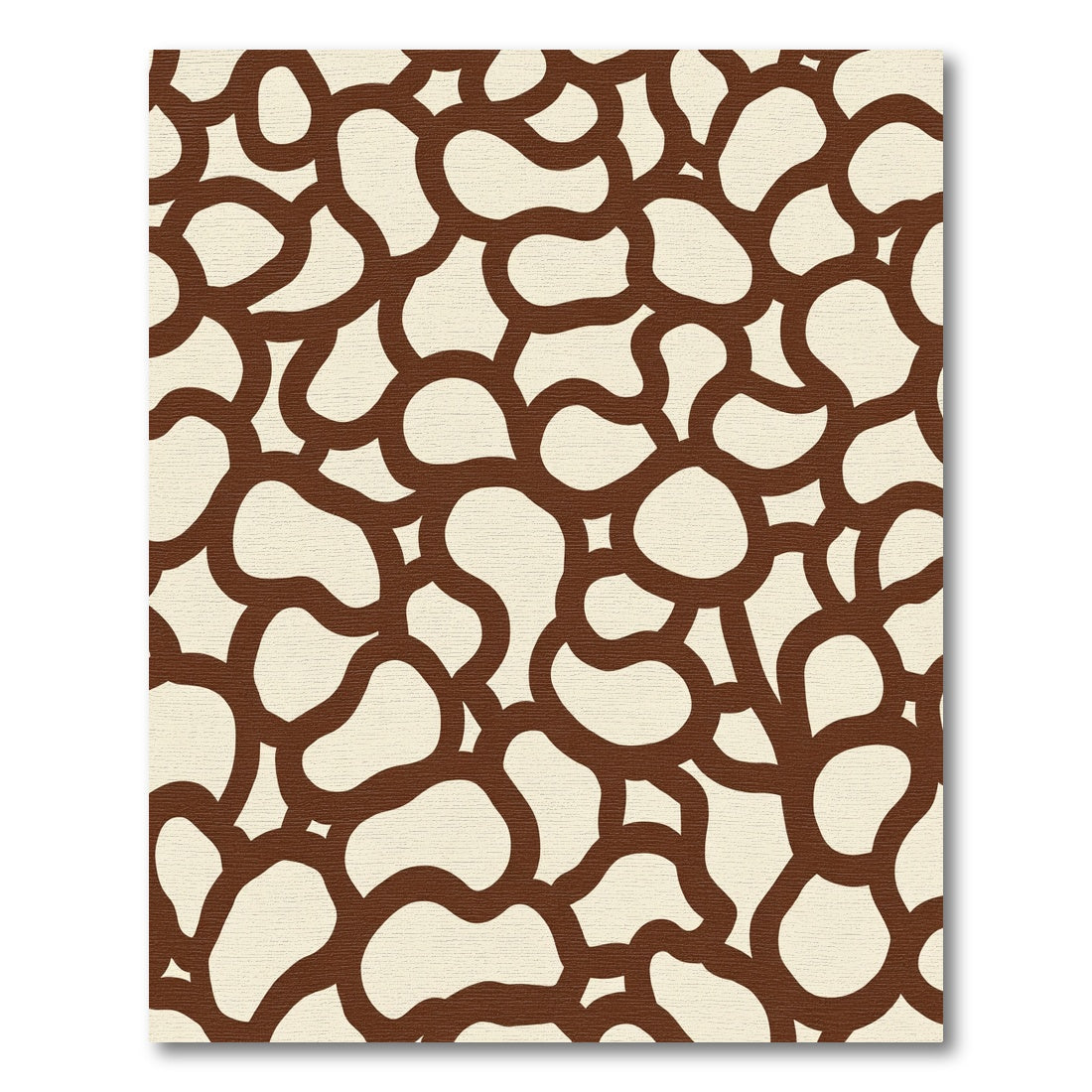 Brown Cream Organic Contemporary Shapes Rug