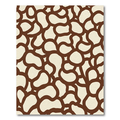 Brown Cream Organic Contemporary Shapes Rug