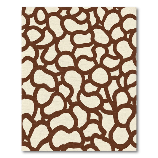 Brown Cream Organic Contemporary Shapes Rug