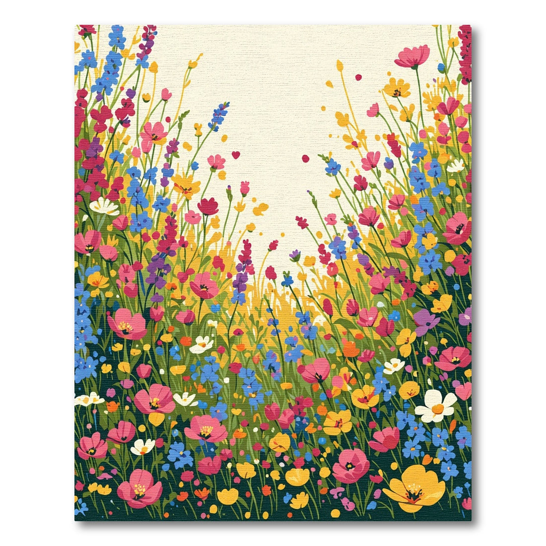 Vibrant Meadow Floral Explosion Rug