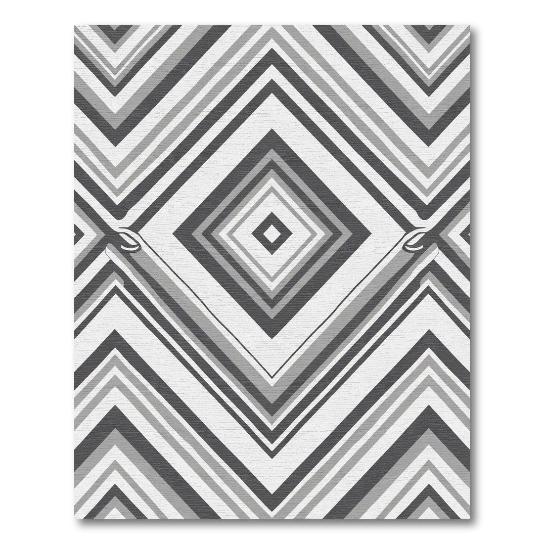 Gray Diamond Chevron Strips Rug