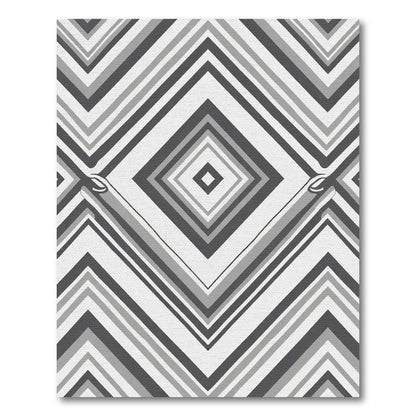 Gray Diamond Chevron Strips Rug