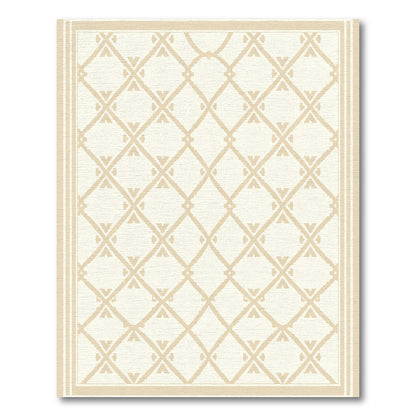 Neutral Diamond Lattice Border Rug