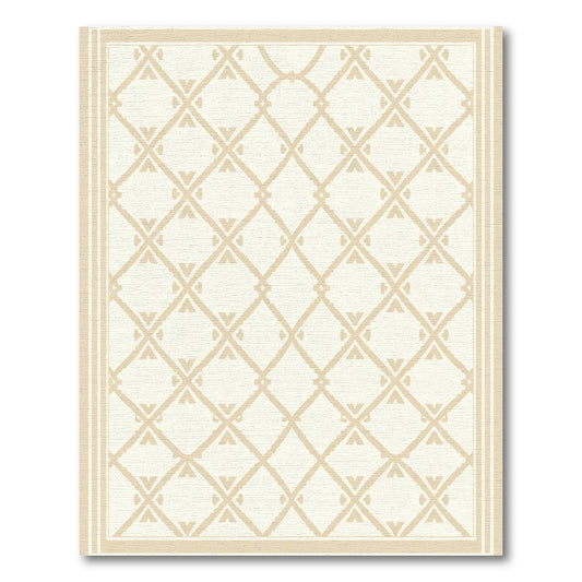 Neutral Diamond Lattice Border Rug