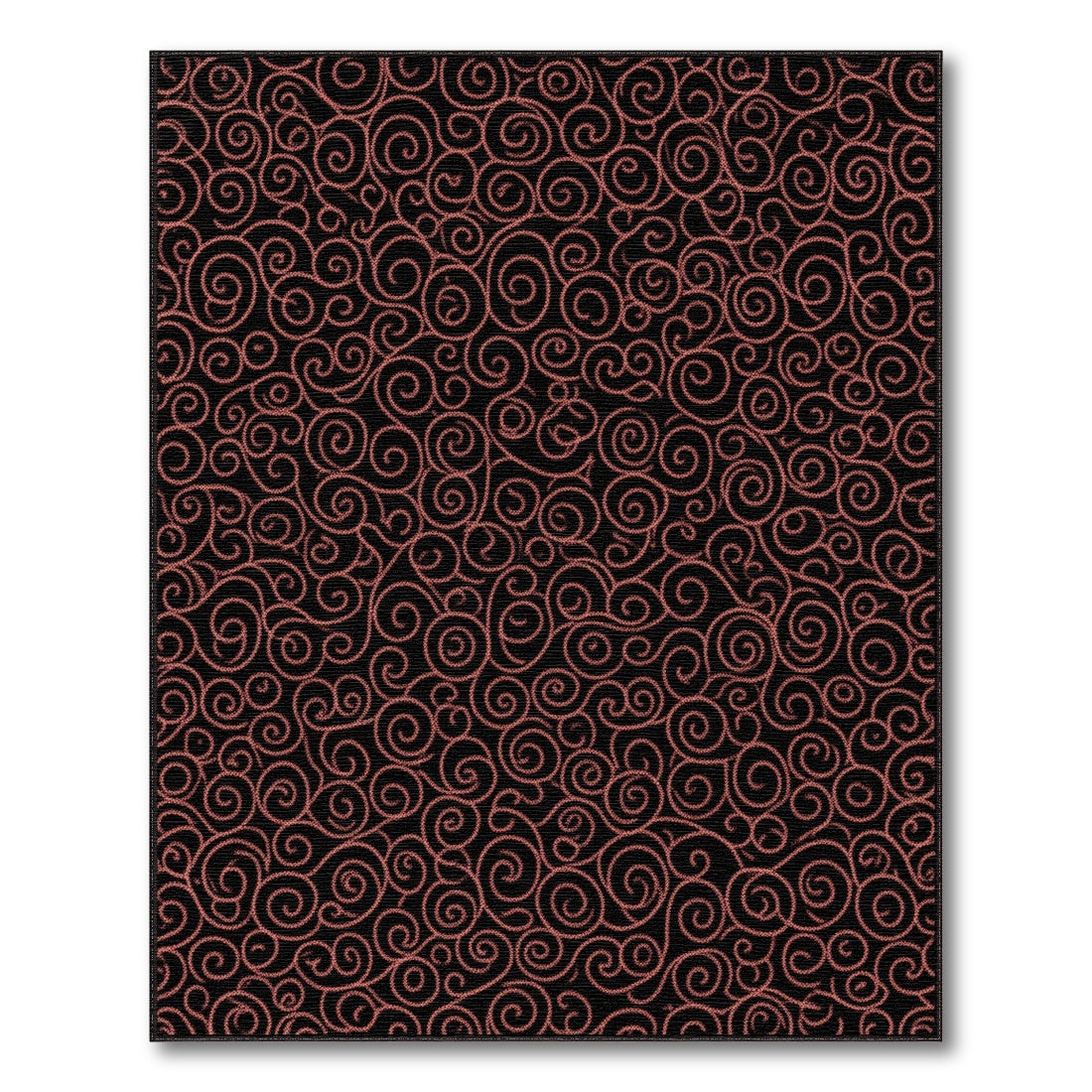 Red Spiral Swirl Area Rug