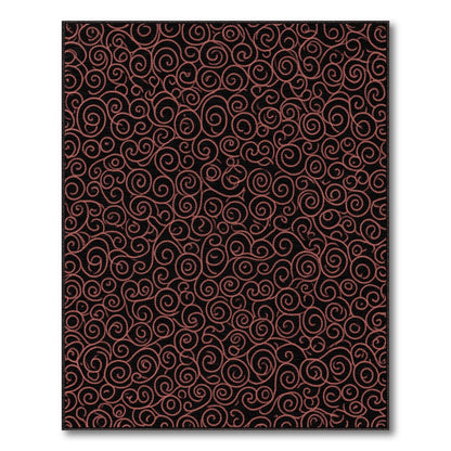 Red Spiral Swirl Area Rug