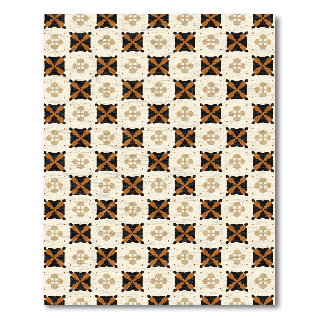 Amber Ochre Lattice Medallion Rug