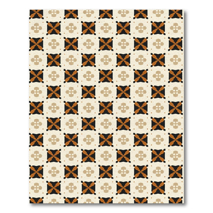Amber Ochre Lattice Medallion Rug