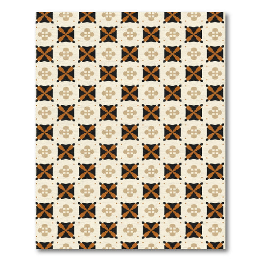 Amber Ochre Lattice Medallion Rug