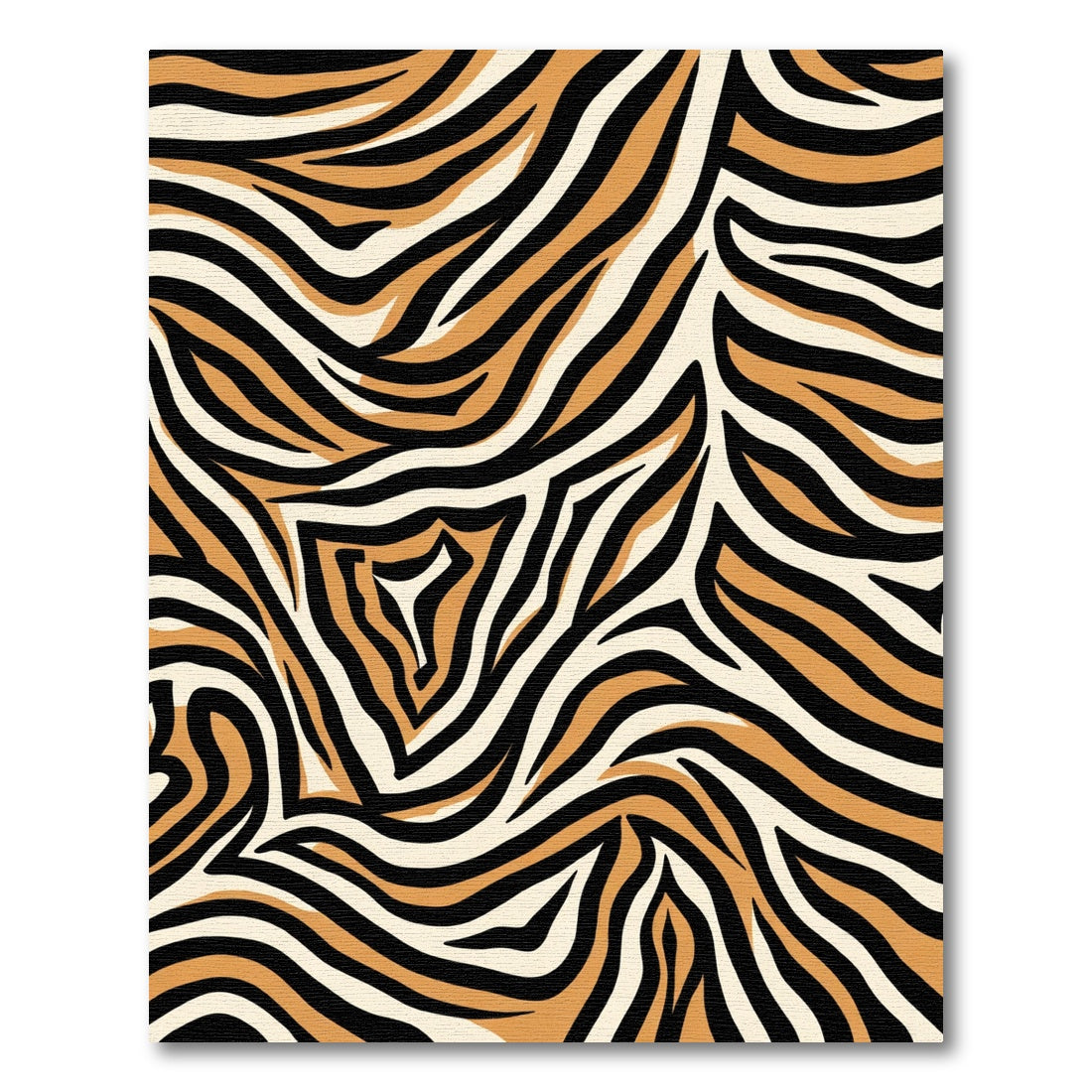 Bold Orange Black Wavy Stripes Rug