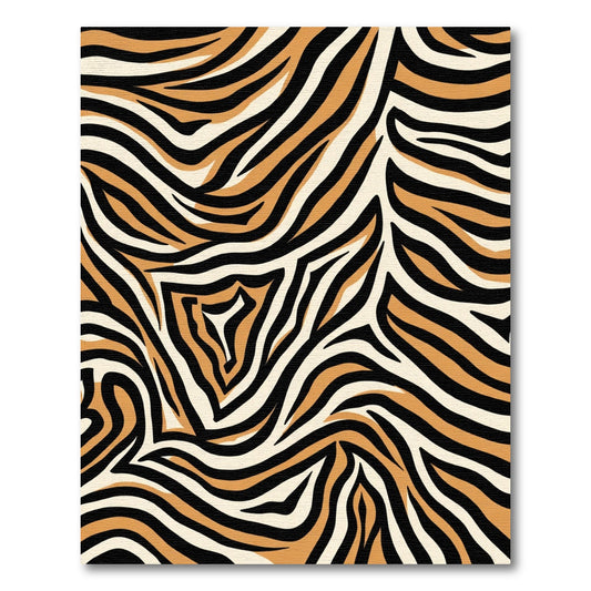 Bold Orange Black Wavy Stripes Rug