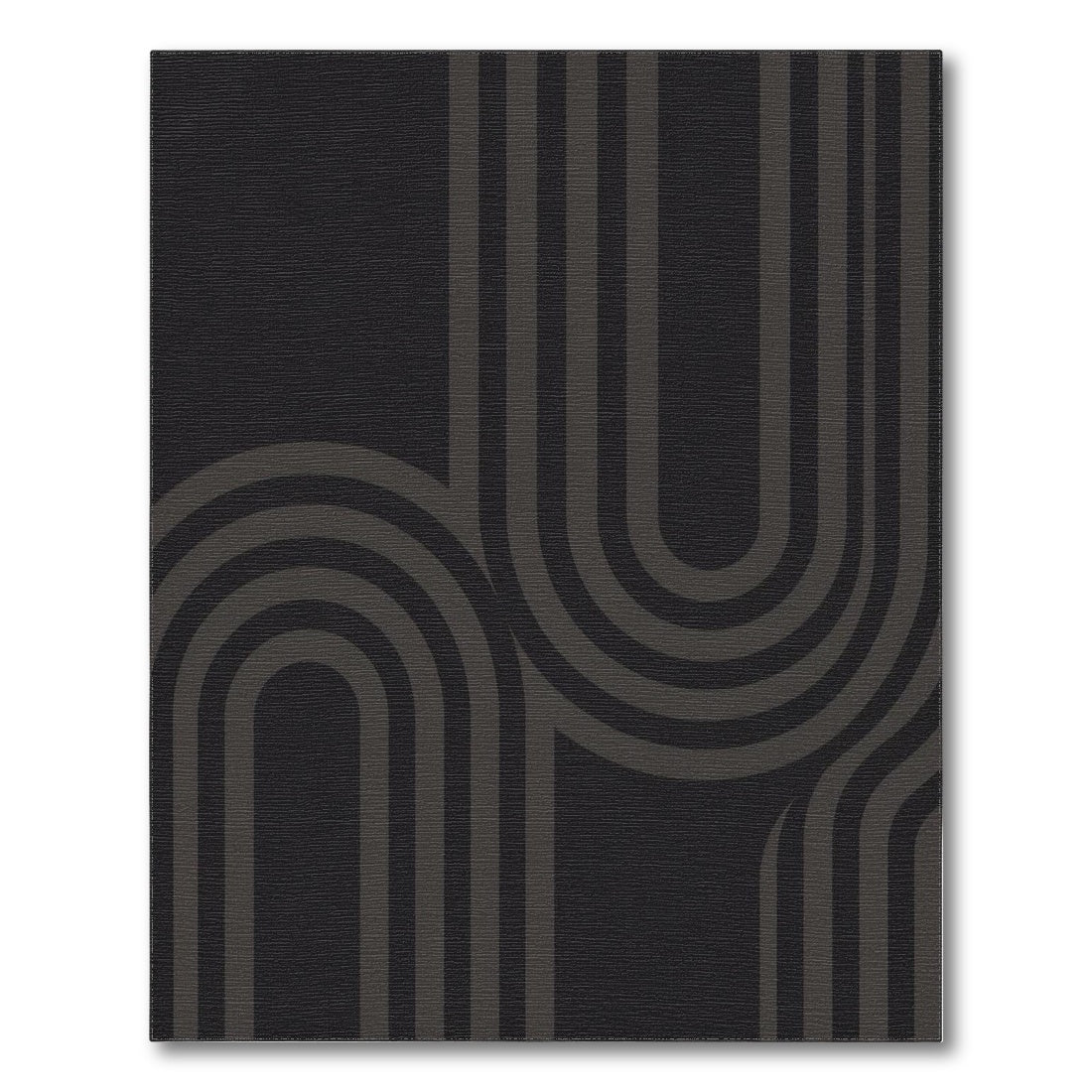 Black Geometric Arch Black and White Area Rug