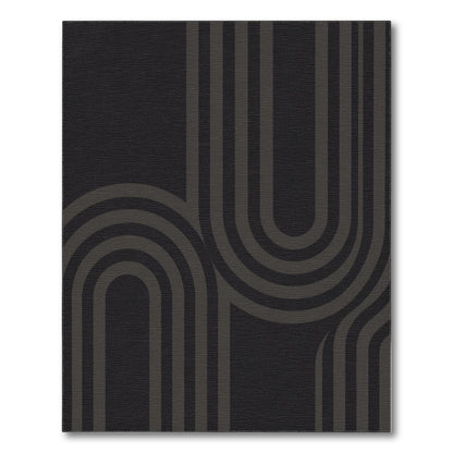 Black Geometric Arch Black and White Area Rug