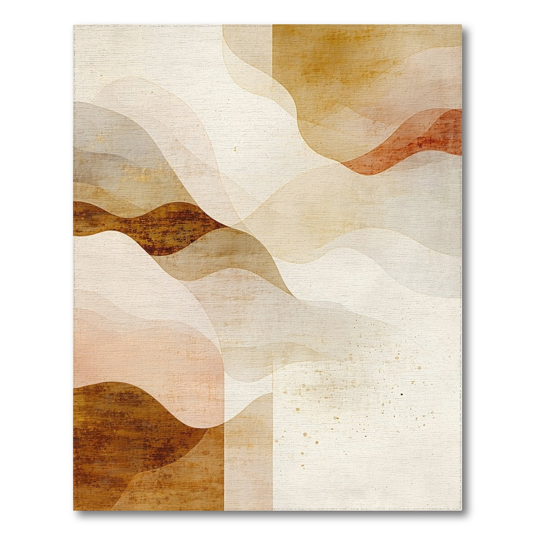 Earthy Layered Fluid Wave Rug