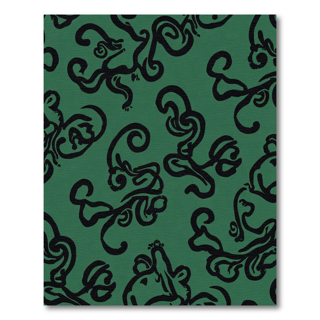 Emerald Green Black Swirl Flourish Rug