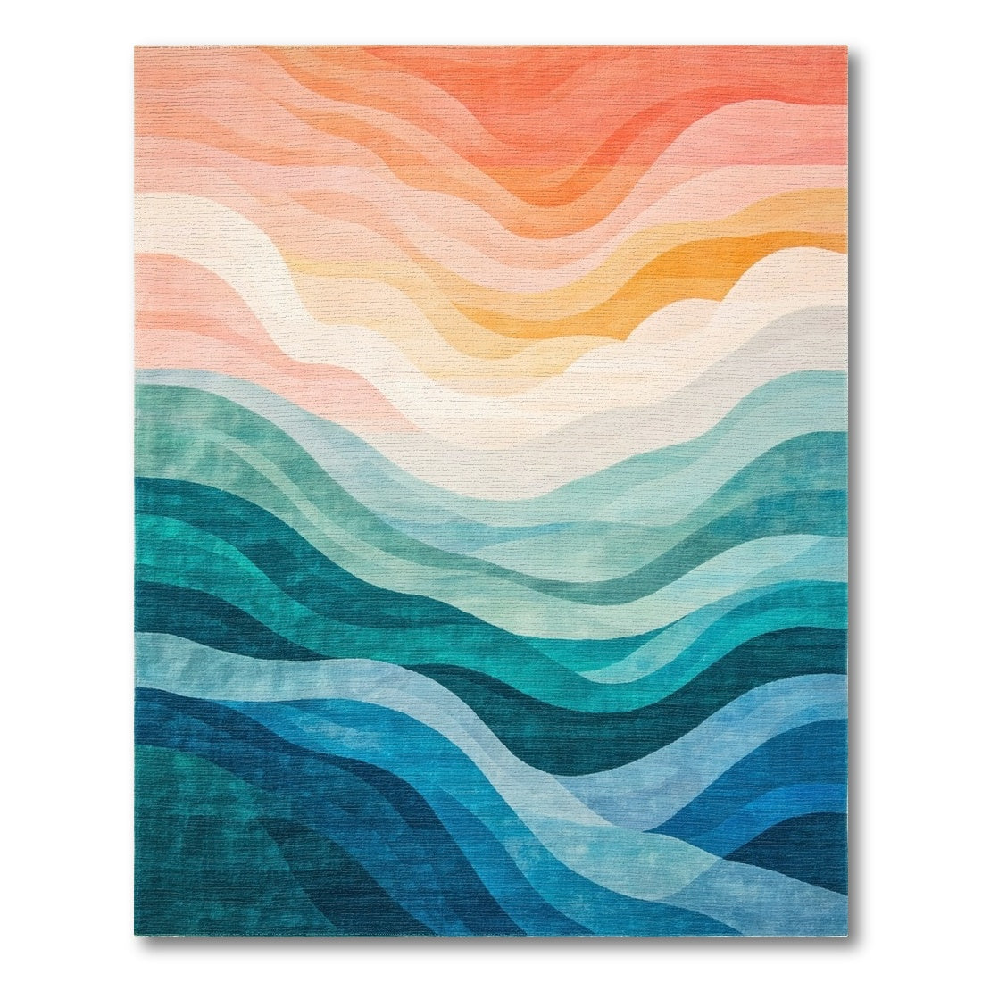 Wavy Sunset Ocean Gradient Rug