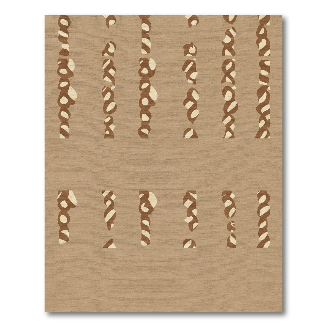 Brown Tan Organic Stripe Texture Rug