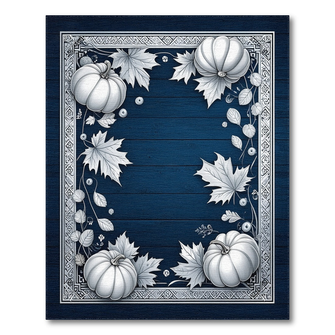 Navy Blue Pumpkin Harvest Area Rug