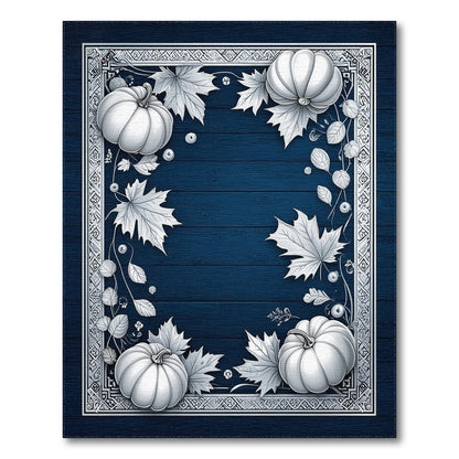 Navy Blue Pumpkin Harvest Area Rug