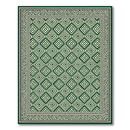 Diamond Geometric Modern Green Geometric Diamond Area Rug