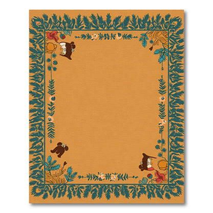 Terracotta Green Whimsical Creature Border Rug