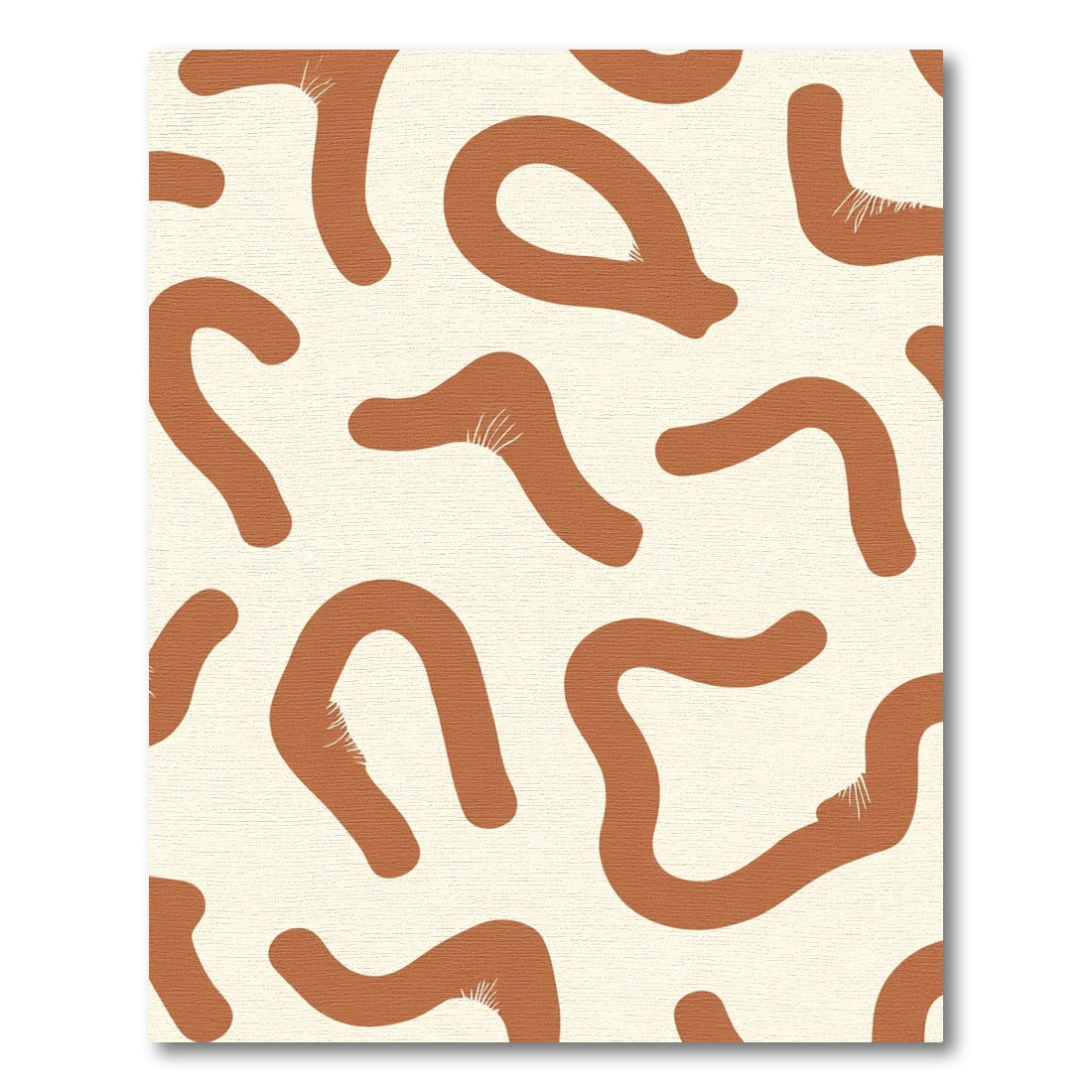 Earth Tone Abstract Curve Composition Rug