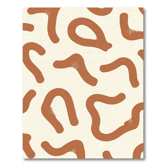 Earth Tone Abstract Curve Composition Rug