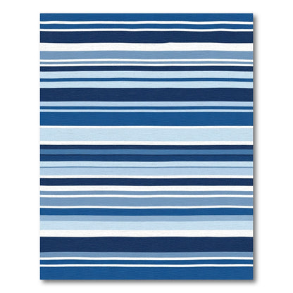 Oceanic Blue Tonal Stripe Rug