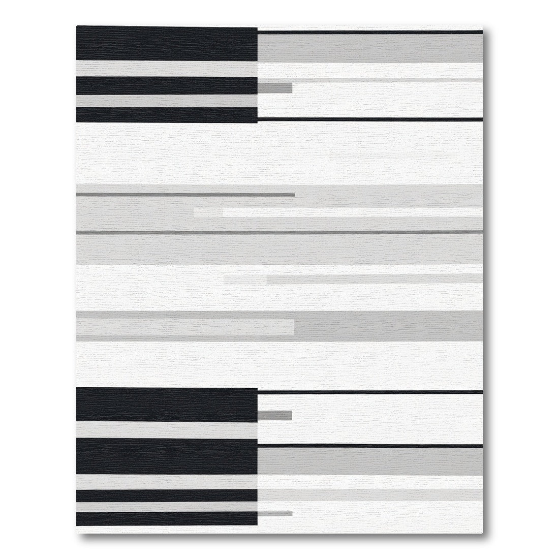 Monochrome Horizontal Stripe Block Rug