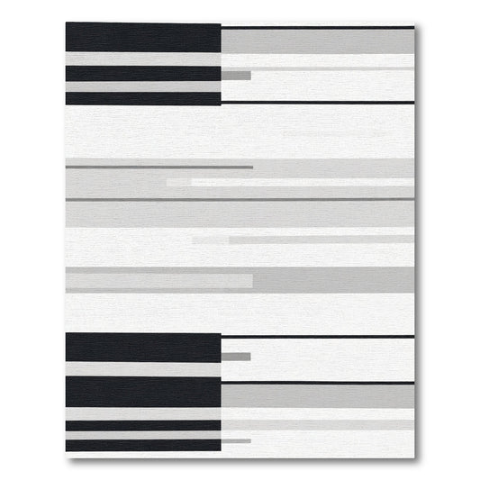 Monochrome Horizontal Stripe Block Rug