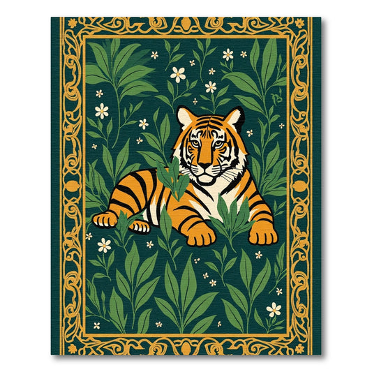 Majestic Tiger Amidst Lush Greenery Rug