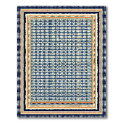 Blue Geometric Circle Blue and Teal Area Rug