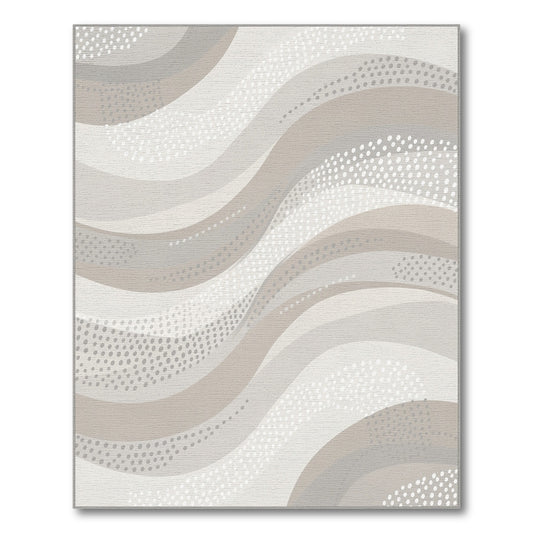 Abstract Area Beige and Neutral Beige Wave Abstract Area Rug