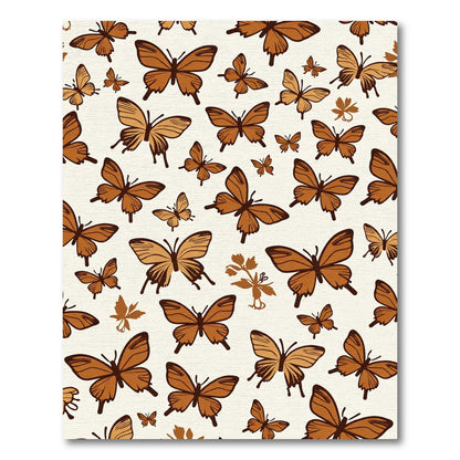 Warm Brown Butterfly Garden Rug