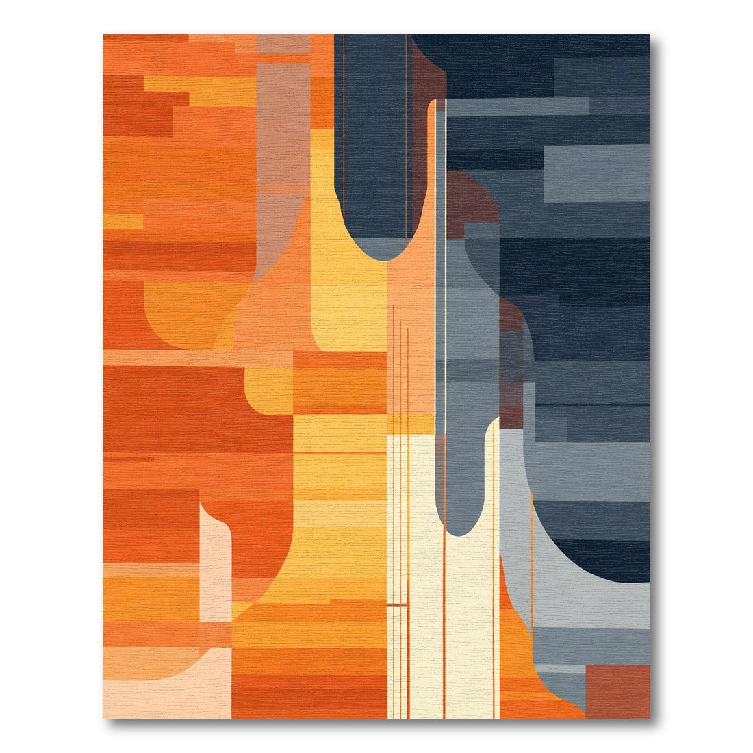 Orange Yellow Blue Geometric Layers Rug