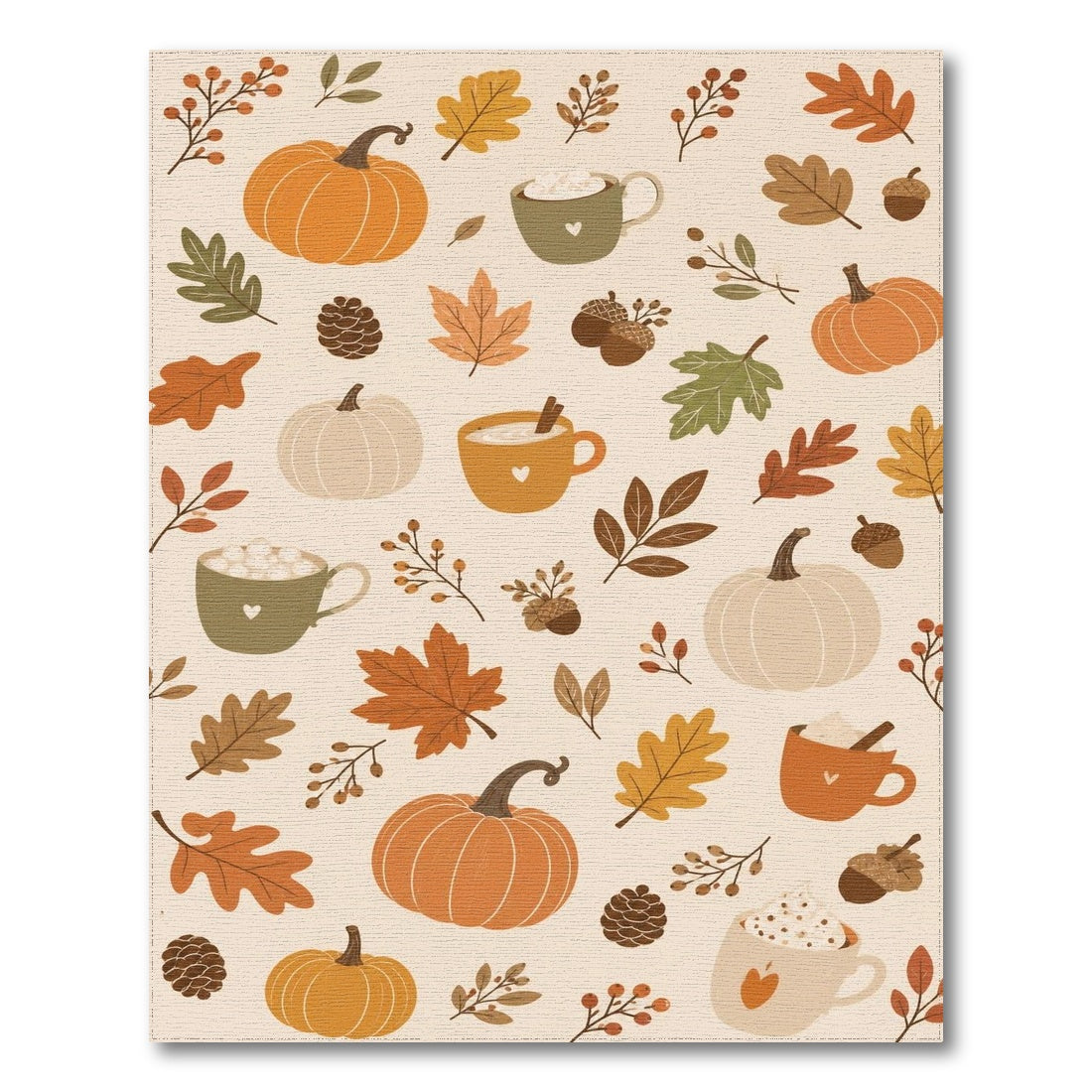 Cozy Autumn Pumpkin Area Rug