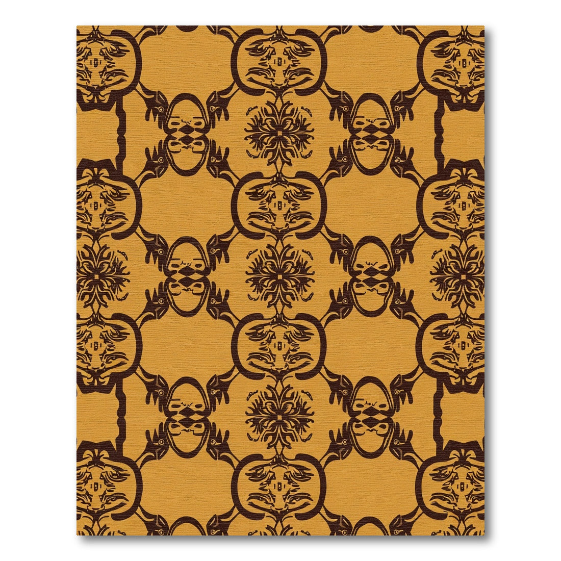 Amber Chocolate Ornamental Floral Medallion Rug