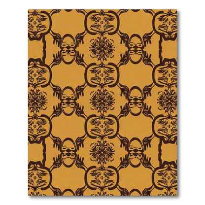 Amber Chocolate Ornamental Floral Medallion Rug