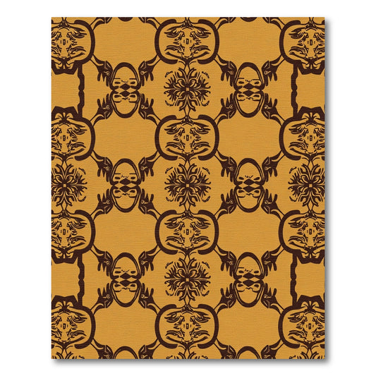 Amber Chocolate Ornamental Floral Medallion Rug